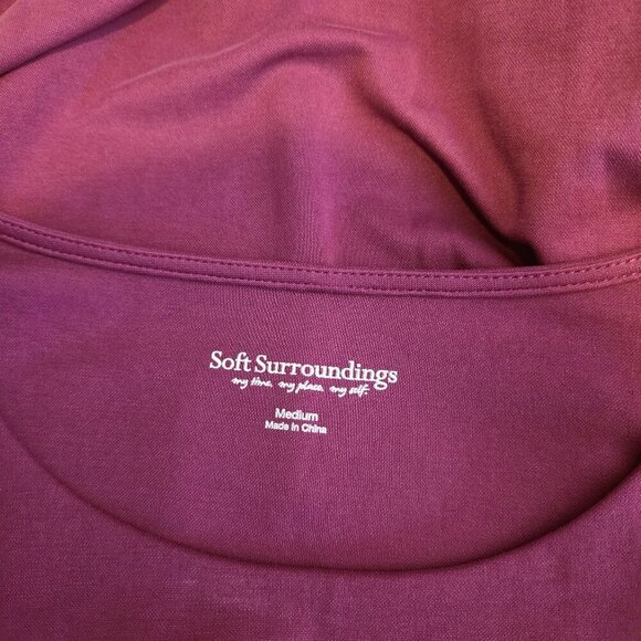 Soft Surroundings Purple Long Sleeve Asymmetrical Casual Flowy Top in Size M - Picture 4 of 5